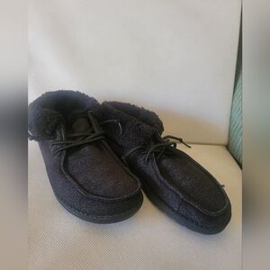 KIDS HEY‎ DUDE BLACK BOOTIES WITH FUR TRIM (sz 2)